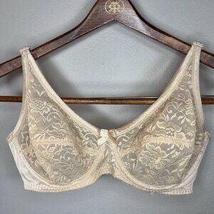 Underscore Beige Lace Unlined Full Coverage Underwire T-Shirt Bra Size 36C